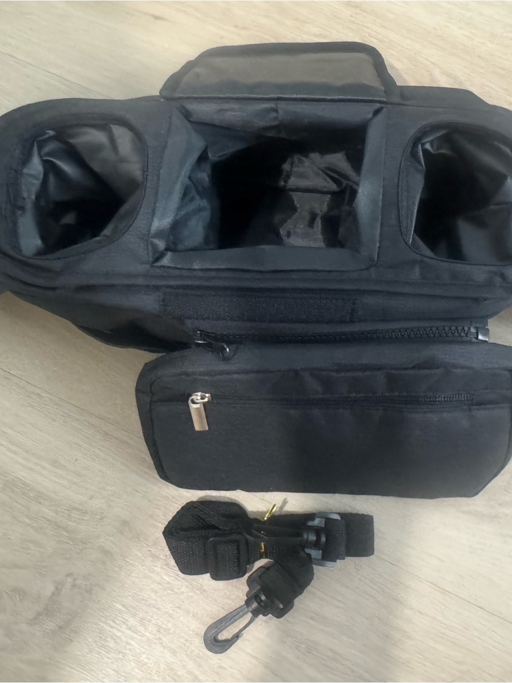 Stroller Black Organizer Bag with Adjustable Strap
